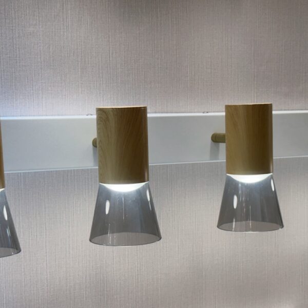 Nova Edge Vanity Light – Matte White & Gold Cone Series