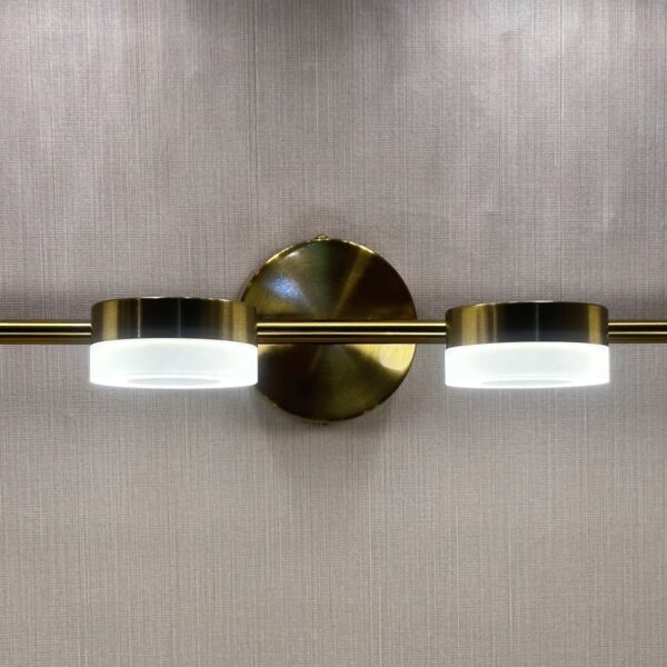 Solstice Halo Vanity Light – Brushed Gold & Frosted Acrylic Series
