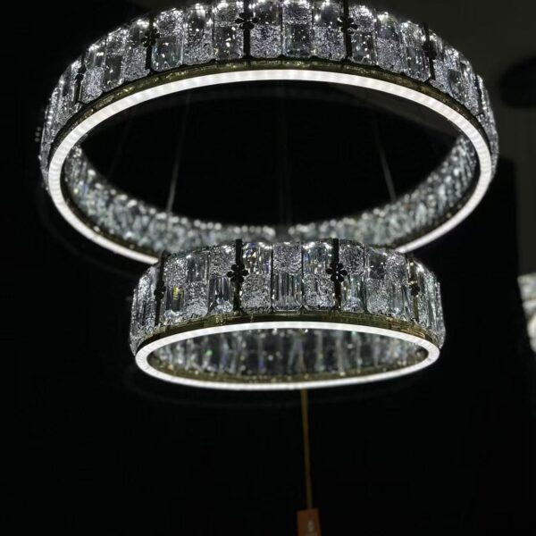 Double Halo Crystal Chandelier