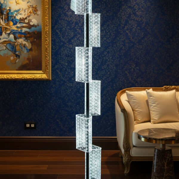 Aurelia Column: Staggered Crystal Floor Lamp