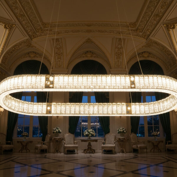 Modern Crystal Oval Chandelier