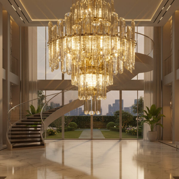 Aurelia Dome: Tiered Crystal Chandelier