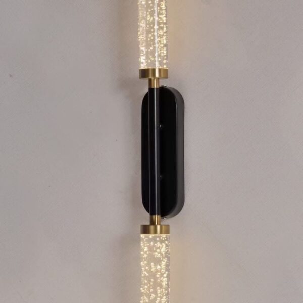 Nocturne Beam: Dual Crystal Wall Sconce