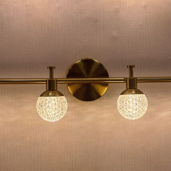 Luna Sphere Vanity Light – Brushed Brass & Etched Globe Series