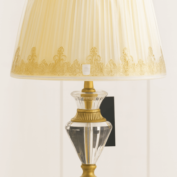 Baroque Crystal Table Lamp with Ornate Gold Base
