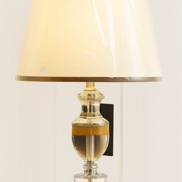 Classic Crystal Table Lamp with Gold Banding