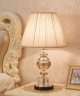 Crystal Column Table Lamp with Pleated Shade