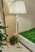 Swan-Inspired Crystal Floor Lamp with Gold Stem