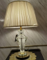 Sculpted Crystal Pillar Lamp with Gold Accents