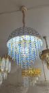 Blue Cascade Crystal Dome Chandelier