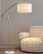 Arc of Elegance: The Marble Base Floor Lamp