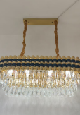 The Regent Bar: Sapphire & Gold Linear Chandelier