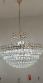 Aurora Dome: Vertical Crystal Chandelier