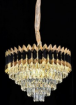 Noir Royale: Black & Gold Crown Chandelier