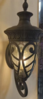Scrollwork Elegance Outdoor Wall Lantern – Black Iron Finish