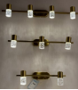 Aurum Cube Vanity Light – Brushed Brass & Frosted Glass Series