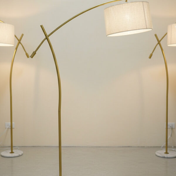 Arc of Elegance: The Marble Base Floor Lamp