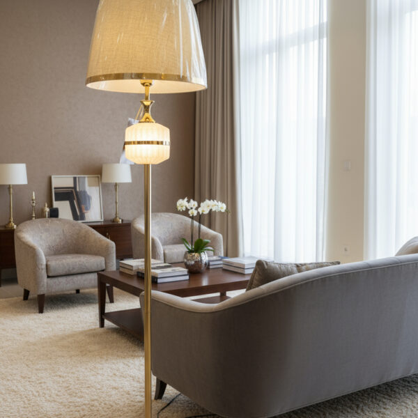 Radiant Layers: The Dual Crystal Floor Lamp