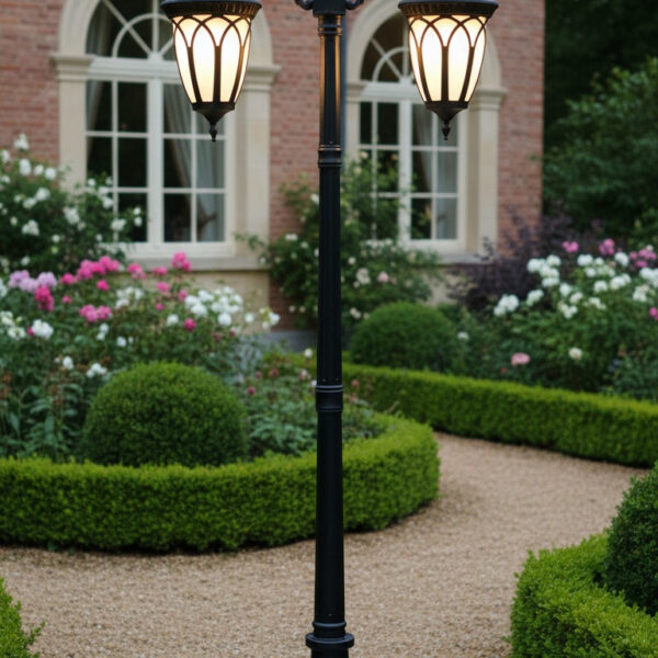 Heritage Twin Lantern Iron Lamp Post – Understated Elegance with Vintage Soul