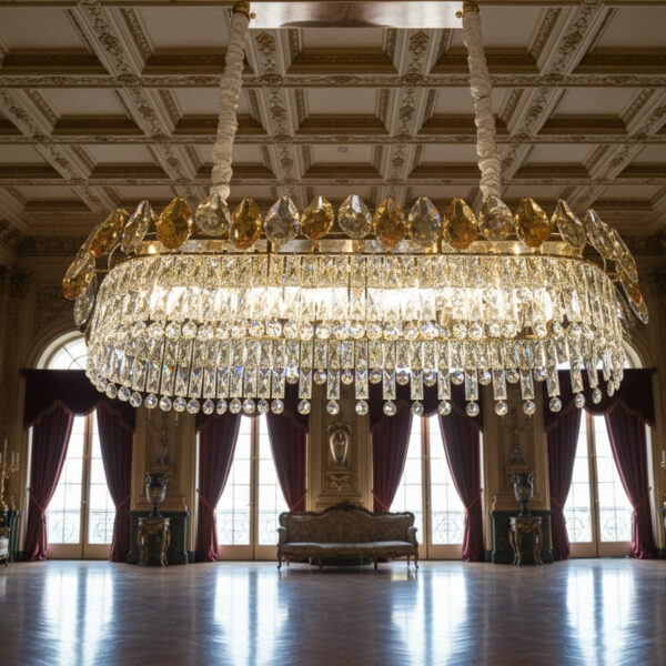 Majestic Linear Crystal Chandelier