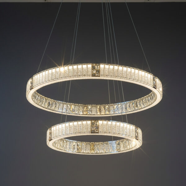 Luxury Double-Ring Crystal Chandelier