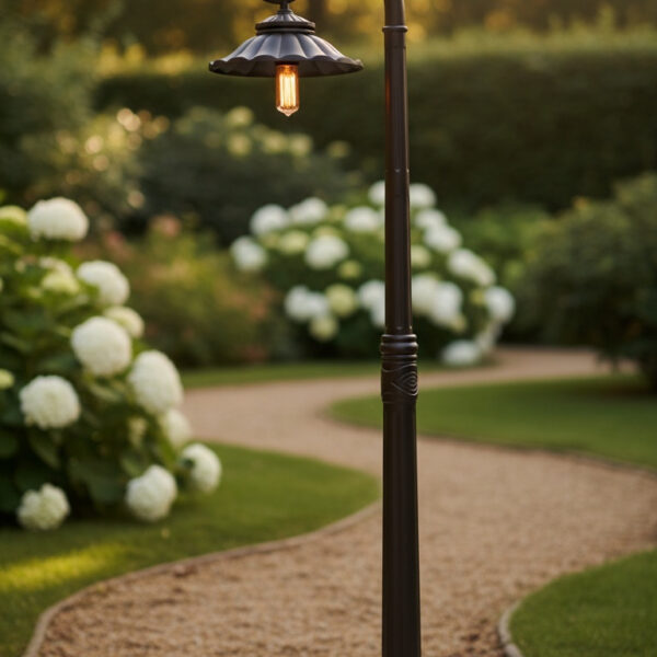 Vintage Garden Post Lantern – Curved Elegance for Pathways & Patios