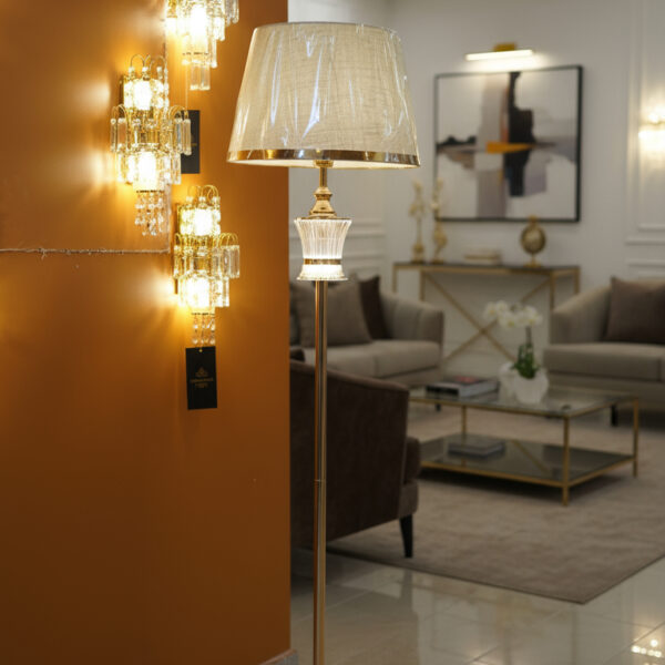 Classic Grace: The Crystal Column Floor Lamp