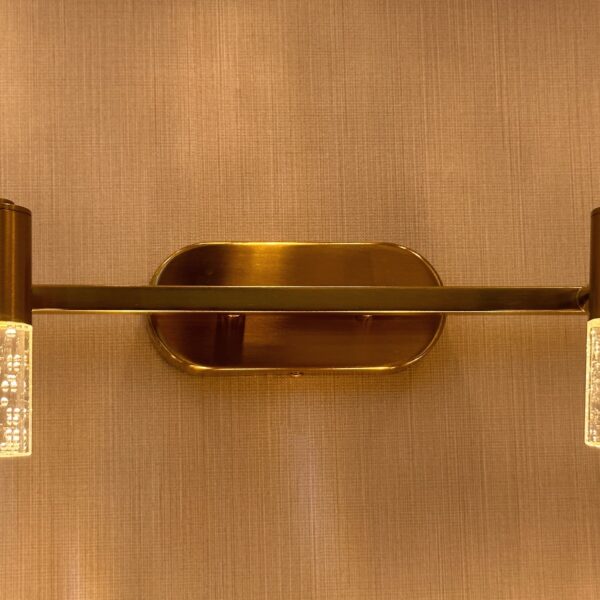 Aurum Cube Vanity Light  Brushed Brass & Frosted Glass Series