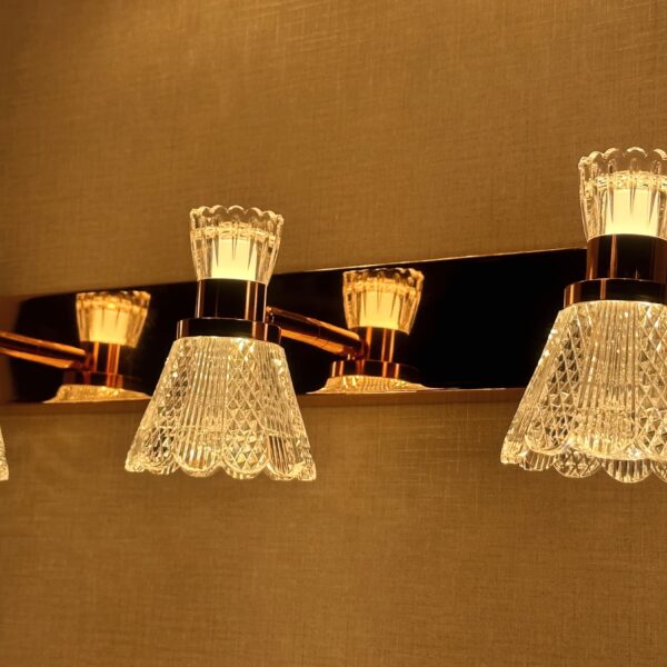 Aurum Prism Vanity Light Brushed Brass & Cut Glass Cone Series