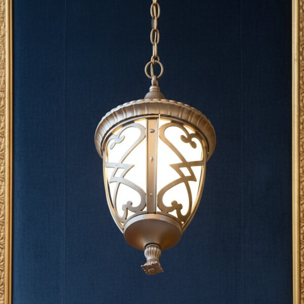 Regency Ember Twin Lantern Street Lamp – Crossed Iron & Amber Frost