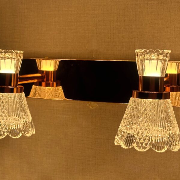 Aurum Prism Vanity LightBrushed Brass & Cut Glass Cone Series