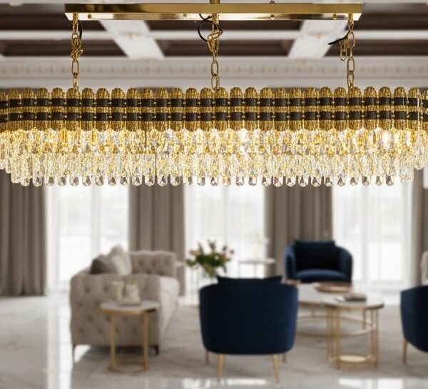 Noir Royale Black and Gold Crown Chandelier