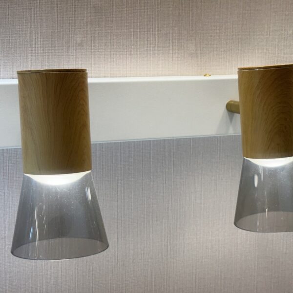 Halo Flare Vanity Light Matte White, Gold & Chrome Cone Series