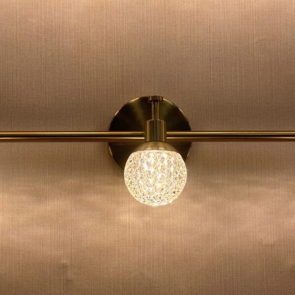 Luna Sphere Vanity Light  Brushed Brass & Etched Globe Series