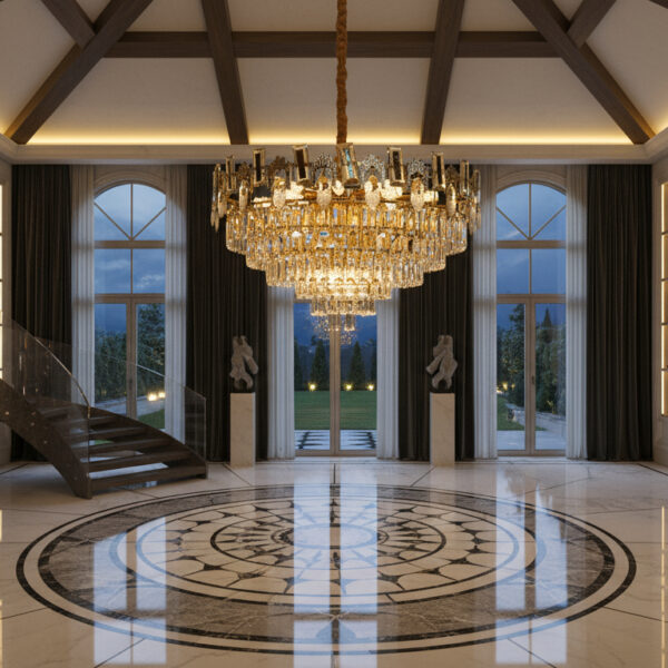 Aurelia Regent: Blade & Prism Crystal Chandelier