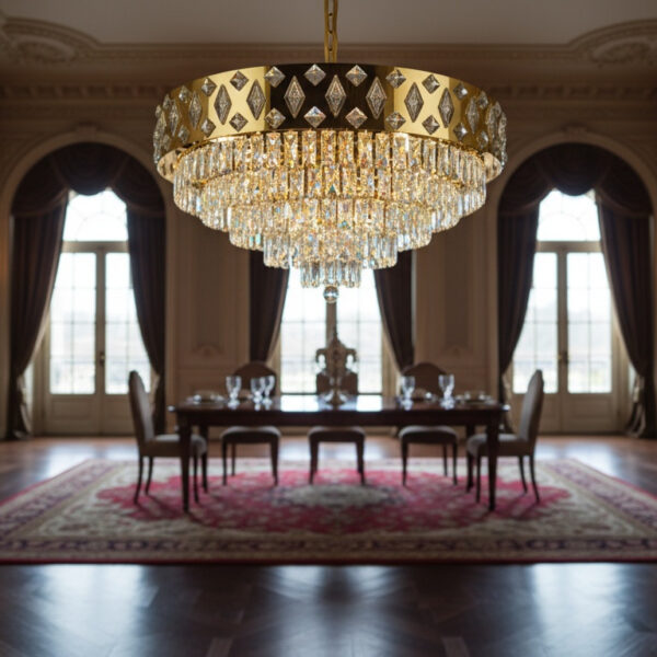 Imperial Halo: Crystal Crown Chandelier