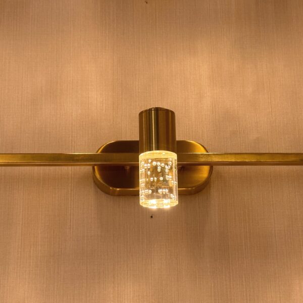 Aurum Cube Vanity LightBrushed Brass & Frosted Glass Series