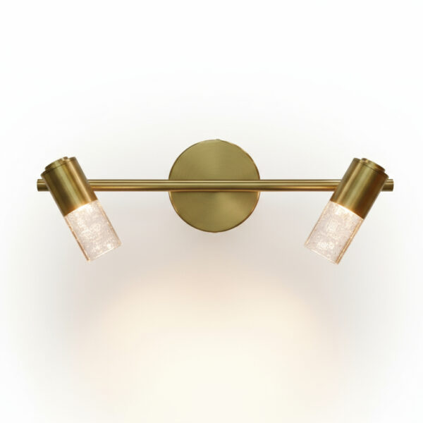 Aurum Cube Vanity Light  Brushed Brass & Frosted Glass Series