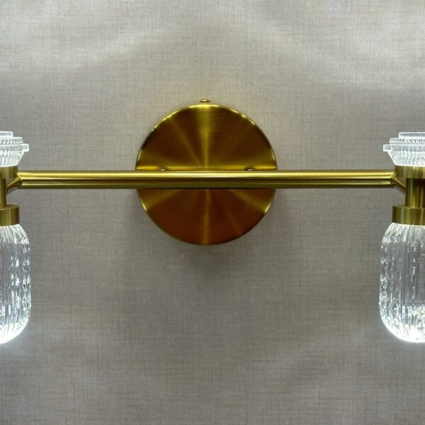 Luna Frost Vanity LightBrushed Gold & Opal Crystal Series