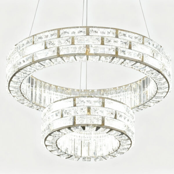 LuxuryLights Double Crystal Chandelier – Timeless Elegance for Your Home